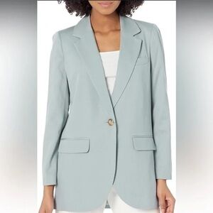 Madewell The Larsen Blazer Small Drapeweave blue Relaxed Fit teal office career